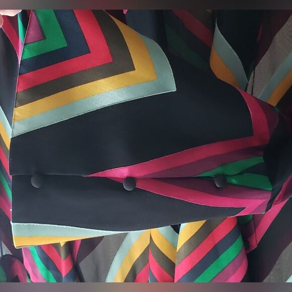 Alice & Olivia Silk Blend Multi Color Semi Sheer Long Sleeve Blouse Size… - Picture 6 of 10